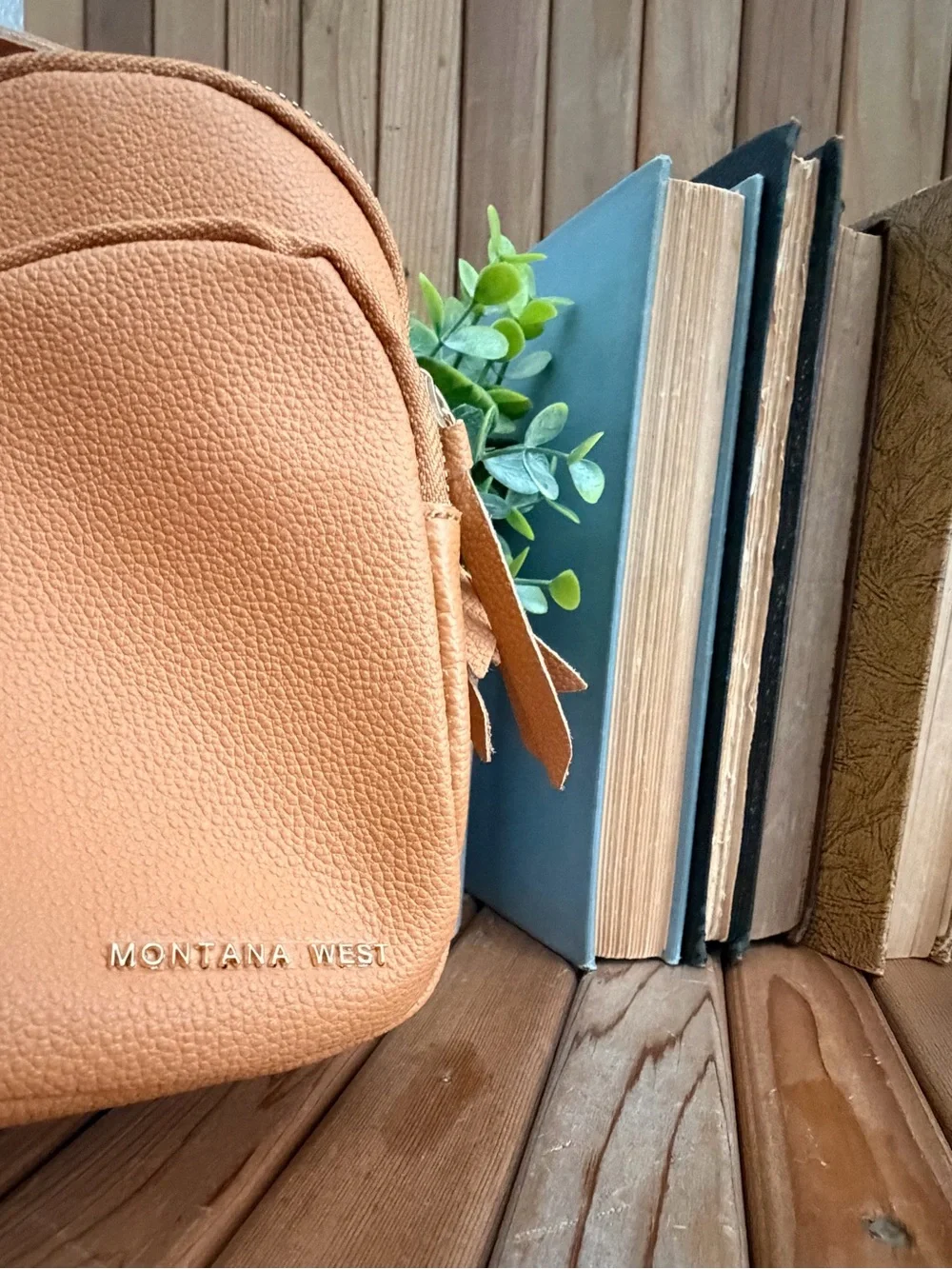 Mountain West Mini Backpack, Convertible Crossbody and Belt Bag in Golden Brown